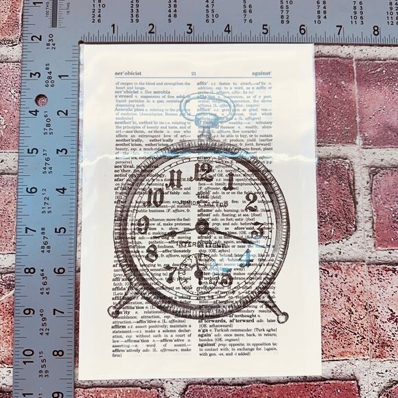 Time Theme - Elegant Alarm Clock - Upcycled Dictionary Art‎ Print - Mini Poster - Picture 3 of 6